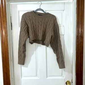 Cropped brown sweater